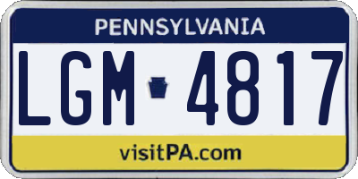 PA license plate LGM4817