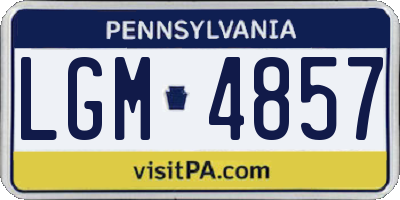PA license plate LGM4857