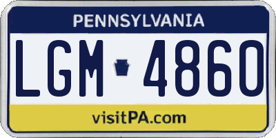 PA license plate LGM4860