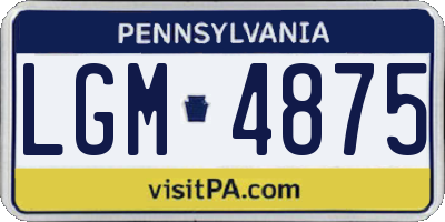 PA license plate LGM4875