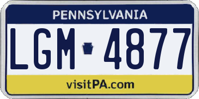 PA license plate LGM4877