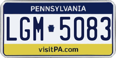 PA license plate LGM5083