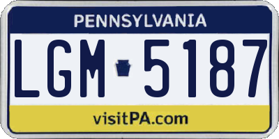 PA license plate LGM5187