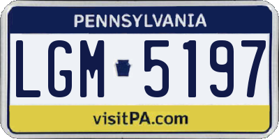 PA license plate LGM5197