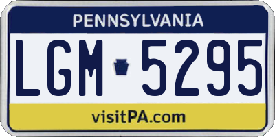 PA license plate LGM5295