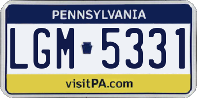 PA license plate LGM5331