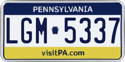 PA license plate LGM5337