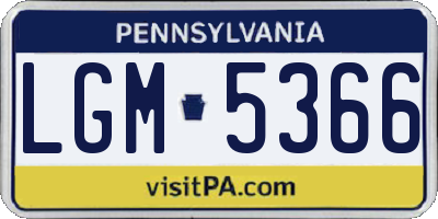 PA license plate LGM5366