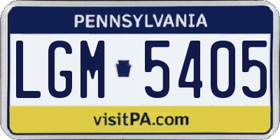 PA license plate LGM5405