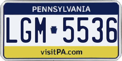 PA license plate LGM5536