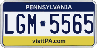 PA license plate LGM5565