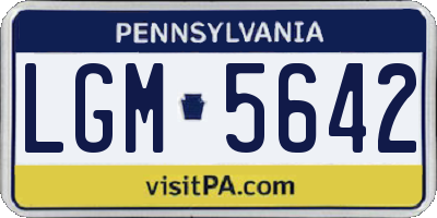 PA license plate LGM5642