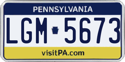 PA license plate LGM5673