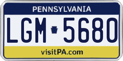 PA license plate LGM5680