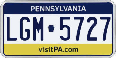 PA license plate LGM5727