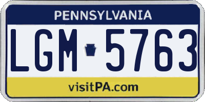 PA license plate LGM5763