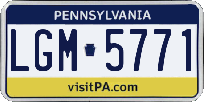 PA license plate LGM5771