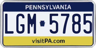 PA license plate LGM5785