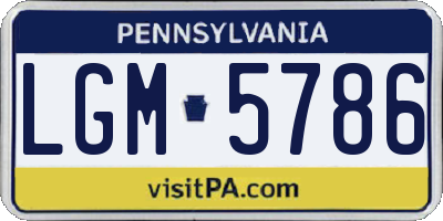 PA license plate LGM5786