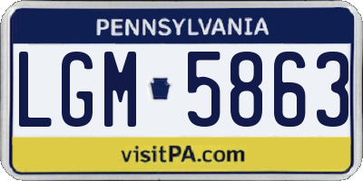 PA license plate LGM5863