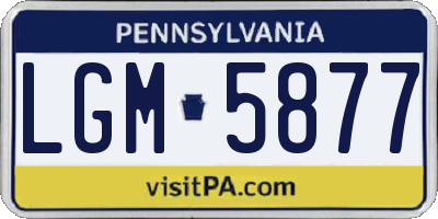 PA license plate LGM5877