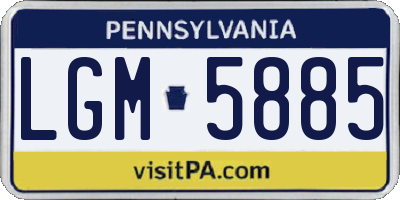 PA license plate LGM5885