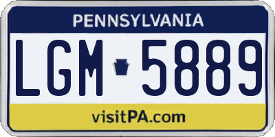 PA license plate LGM5889