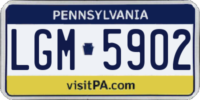 PA license plate LGM5902