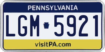 PA license plate LGM5921