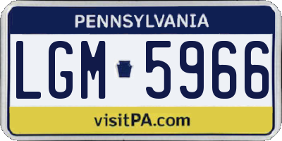 PA license plate LGM5966