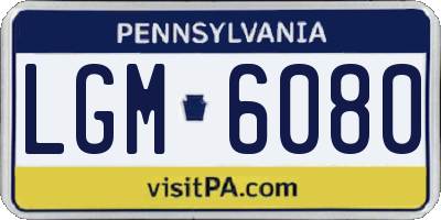 PA license plate LGM6080