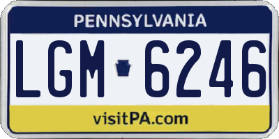 PA license plate LGM6246