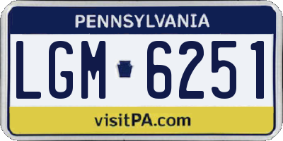 PA license plate LGM6251