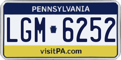 PA license plate LGM6252
