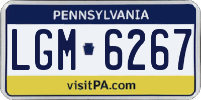 PA license plate LGM6267