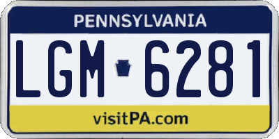 PA license plate LGM6281