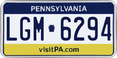 PA license plate LGM6294