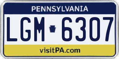 PA license plate LGM6307
