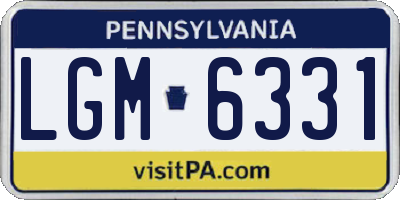 PA license plate LGM6331