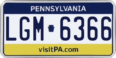 PA license plate LGM6366