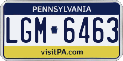 PA license plate LGM6463