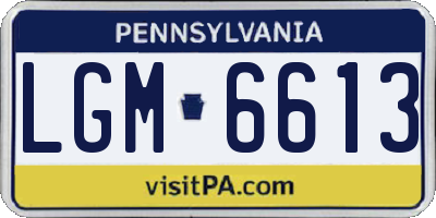 PA license plate LGM6613