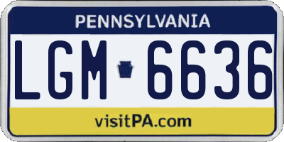 PA license plate LGM6636