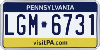 PA license plate LGM6731