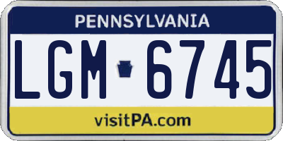 PA license plate LGM6745