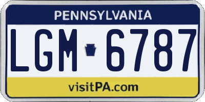 PA license plate LGM6787