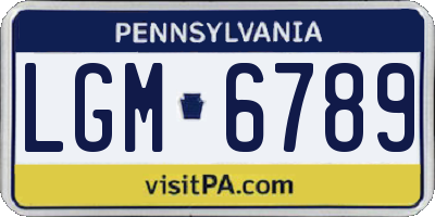 PA license plate LGM6789