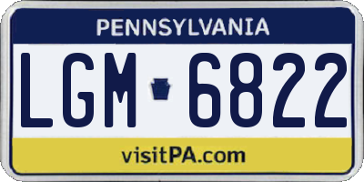 PA license plate LGM6822