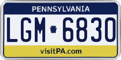 PA license plate LGM6830