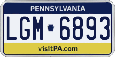PA license plate LGM6893